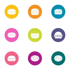 Fleshy icons set. Flat set of 9 fleshy vector icons for web isolated on white background