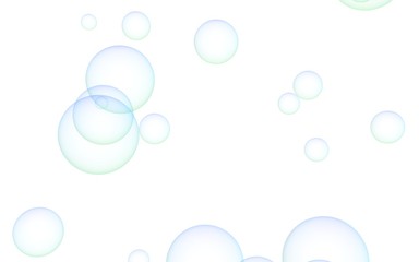 Light pastel colored background with pink bubbles. Wallpaper, texture blue balloons. 3D illustration