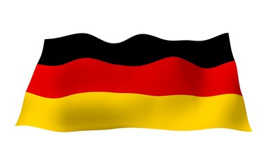 Flag of Germany. Wide format 3D illustration. State symbol of the Federal Republic of Germany. 3D rendering