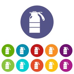 Sprayer container icons color set vector for any web design on white background
