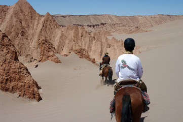 Cavaliers dans le sable de l'Atacama