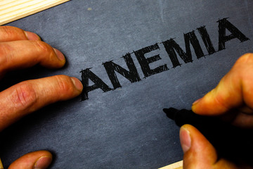 Word writing text Anemia. Business concept for Bloodlessness Disease Severe Blood Loss Illness Sick...