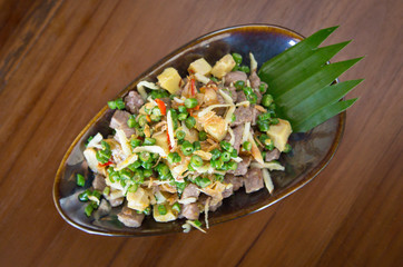 Asian spicy beef salad