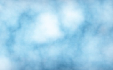 Background of abstract white color smoke isolated on blue color background. The wall of white fog. 3D illustration