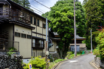 Fototapeta na wymiar Takao suburbs and japanes homes