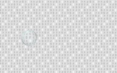 Bitcoin and currency on a gray background. Digital Cryptocurrency symbol. Wave effect, currency market fluctuations. Business concept. 3D illustration