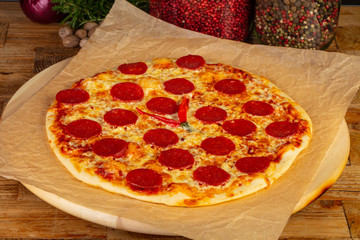 Delicious peperoni pizza