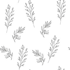 wild flowers vector pattern
