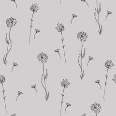 wild flowers vector pattern