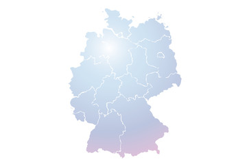 Mapa azul de Alemania.