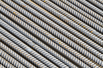 Metal armature rods. Rebar for concrete construction work