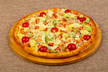 Caesar pizza with prawn