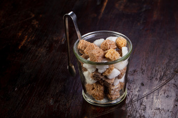 White and brown sugar