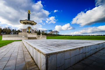 Peace Pagoda at willen park in Milton Keynes. England