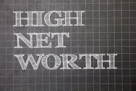 Writing Note Showing  High Net Worth. Business Photo Showcasing Having High-value Something Expensive A-class Company Graph Paper Grey Messages Thoughts Ideas Information Important Math.