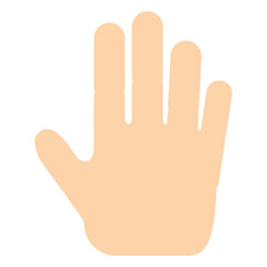 open hand icon over white background, vector illustration