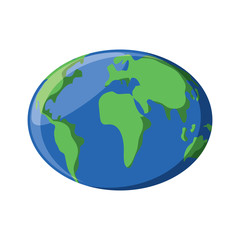 earth planet globe icon over white background, vector illustration