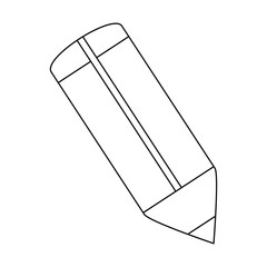 pencil utensil icon over white background, vector illustration