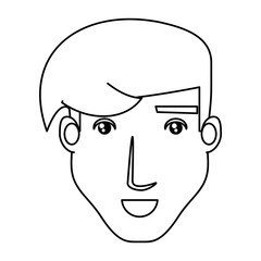cartoon young man icon over white background, vector illustration