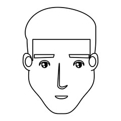 cartoon man face icon over white background, vector illustration