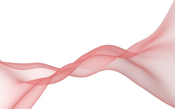 Abstract light red wave. Raster air background. Bright light red ribbon on white background. Light red scarf. Abstract light red smoke. 3D illustration © Plastic man