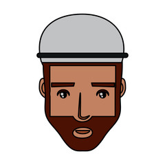 cartoon arabic man icon over white background, vector illustration