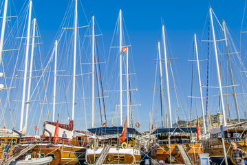 Bodrum, Turkey, 20 May 2010: Sailboats at Bodrum Marina