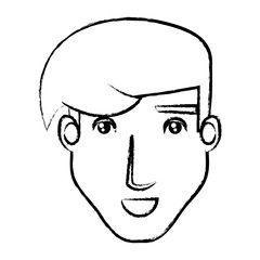 Obraz na płótnie Canvas cartoon man face icon over white background, vector illustration