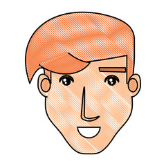 cartoon man face icon over white background, vector illustration