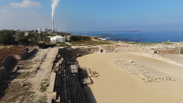 Hippodrome in National archaeological park of antiquities in the Caesarea 
