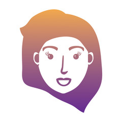 cartoon woman with long hair over white background, vector illustration