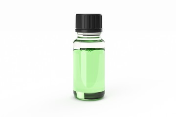 White medicine glass dropper bottle isolated