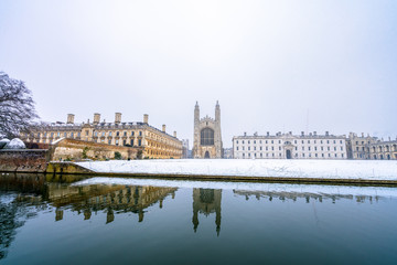 Kings chapel on cold winter day. Cambridge. England