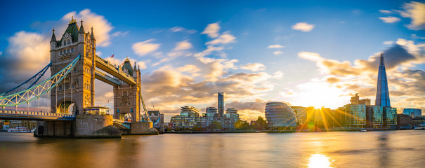 Fototapeta na wymiar Tower Bridge at sunset in London. England