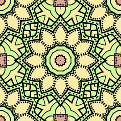 Decorative floral ornament. seamless pattern. vector illustration. Tribal Ethnic Arabic, Indian, motif. for interior design, wallpaper