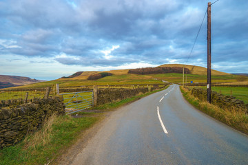 Fototapeta na wymiar Empty road in Peak District National park. England