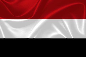 Illustration of Yemen waving fabric flag