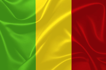 Illustration of Mali waving fabric flag