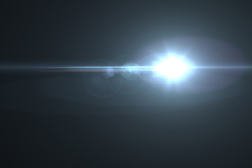 Abstract lens flare light over black background