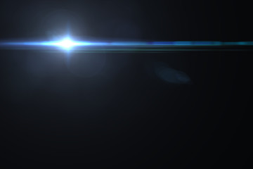 Abstract lens flare light over black background