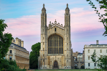 Kings Chapel at sunrise. Cambridge. England