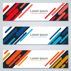 Abstract geometric banners vector templates collection