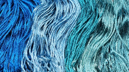 Shades of blue embroidery floss