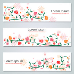 Floral style banners vector design templates collection