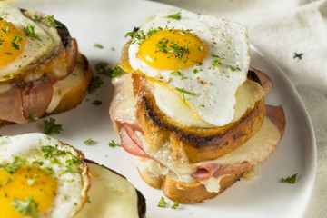 Homemade French Croque Madame Sandwich
