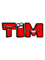 tim vorname männlich kind baby nachwuchs schwanger junge buchstabe name schreiben cartoon comic gesicht lustig lebendig logo cool ABC