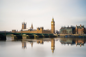 Fototapeta na wymiar Big Ben and Westminster parliament with reflection | London | UK