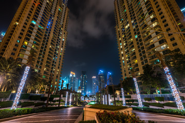 Fototapeta premium Dubai Marina at night, UAE