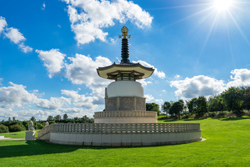 Temple in the park at sunny day