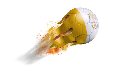 Flying Flaming Soccer Ball with Vatican City Flag
